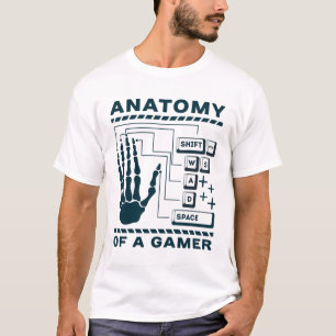 Rolig WASD anatomi av en gamers skelett hand T Shirt