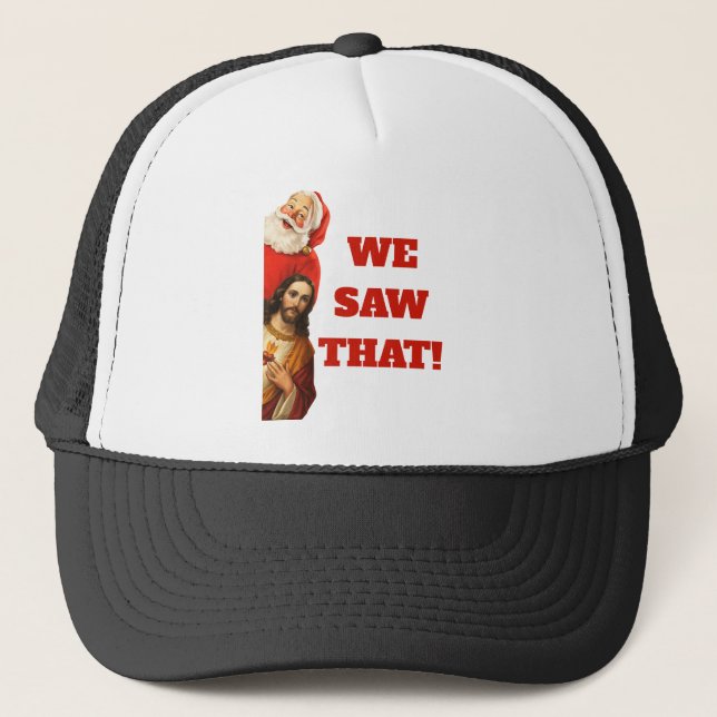 Rolig ”We Saw That” Santa och Jesus-design Keps (Framsida)