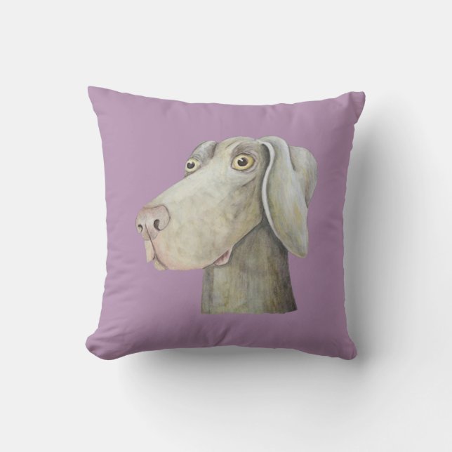 Rolig weimaraner hund akvarellmålning. kudde (Framsida)