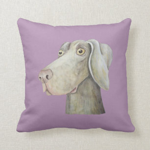 Rolig weimaraner hund akvarellmålning. kudde