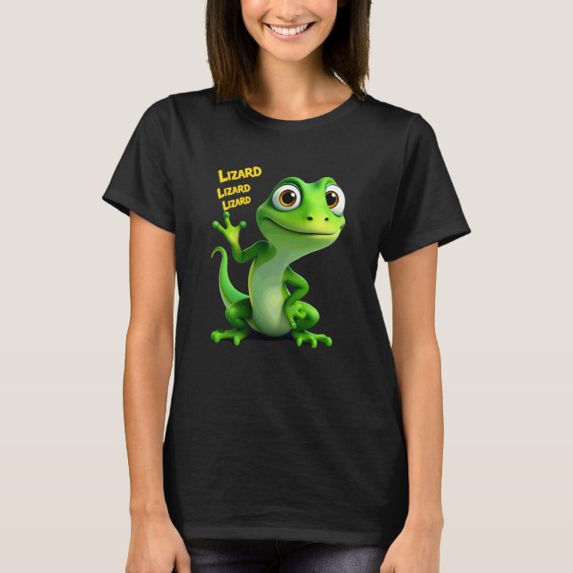 Rolig Weirdcore Ödla Ödla Ödla Meme Djur K T Shirt (Framsida)