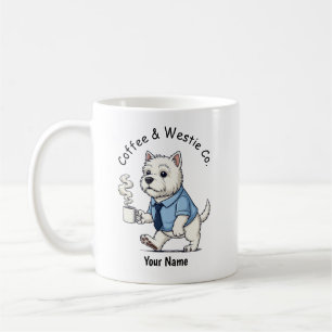 Rolig West Highland Whit Hund Affärsdam Kostym Kaf Kaffemugg