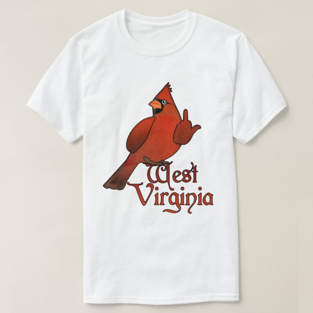 Rolig West Virginia kardinal T Shirt (Design framsida)