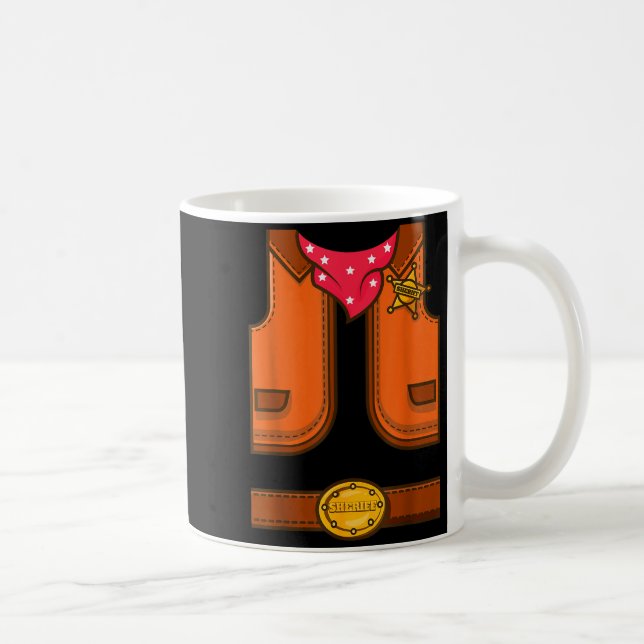Rolig Western Sheriff Halloween Cowboy Väst Enkel Kaffemugg (Höger)