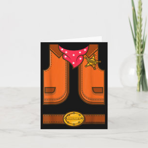 Rolig Western Sheriff Halloween Cowboy Väst Enkel Kort