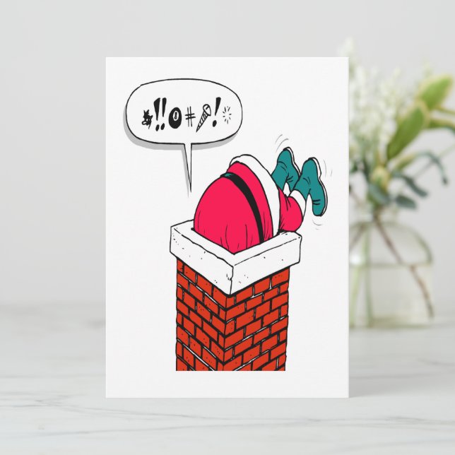 Rolig Whimsical jul Tomte fast Julkort (Stående Fram)