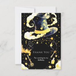 Rolig Whimsical Magisk Trollkarl Födelsedag Tack Kort