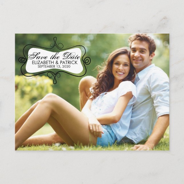 Rolig & Whimsical Save The Date Foto Kort Postkort (Framsida)