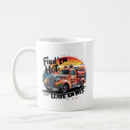 Rolig Whimsisk Vintage Brandbil Kaffemugg