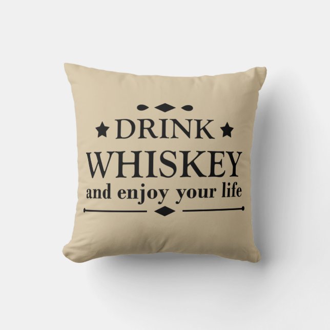 Rolig whisky-citat kudde (Framsida)