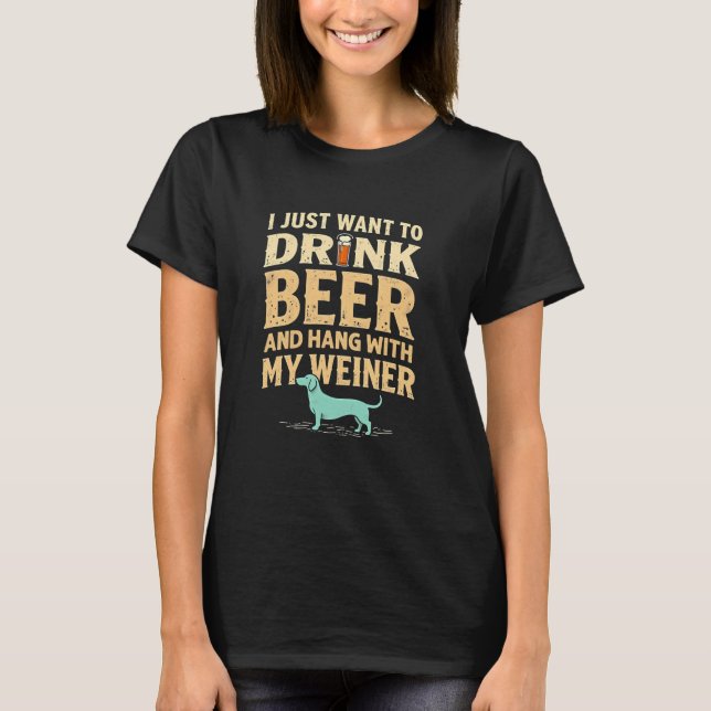 Rolig Wiener Öl Hund T Shirt (Framsida)