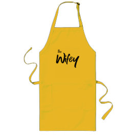 Rolig Wifey-penselskrift typografi Långt Förkläde