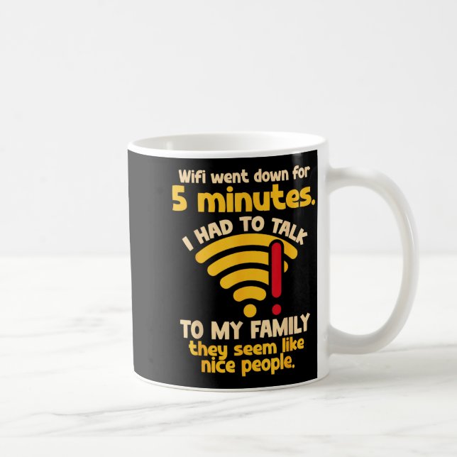 Rolig Wifi Gick Ner Citat Datornörd För Prete Kaffemugg (Höger)