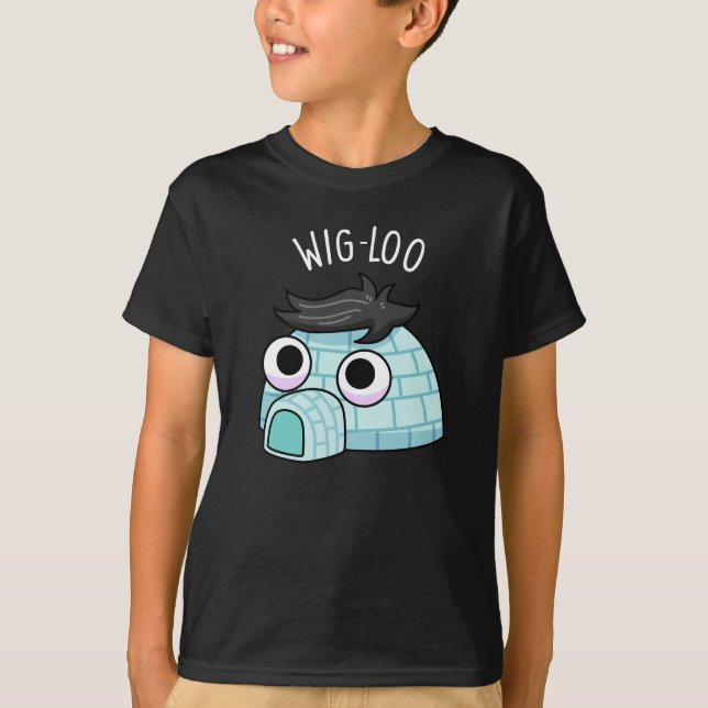 Rolig Wig-loo Ishytt Pun Färgrik Bakgrund T Shirt (Framsida)