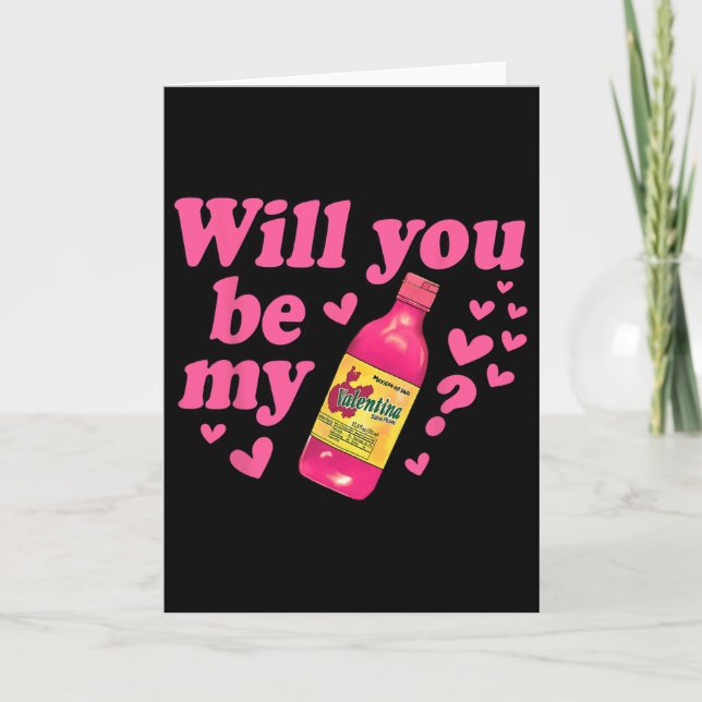 Rolig Will You Be My Valentina Salsa Meme Mexikans Kort (Framsida)