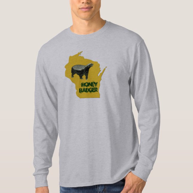 Rolig Wisconsin statlig honey badger T Shirt (Framsida)