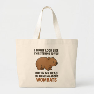 Rolig Wombat-citat om att Lyssna och Dagdrömma Jumbo Tygkasse