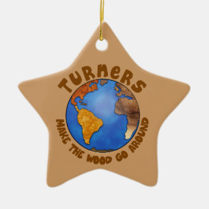 Rolig Woodturning för turnerjordklot jord Julgransprydnad Keramik