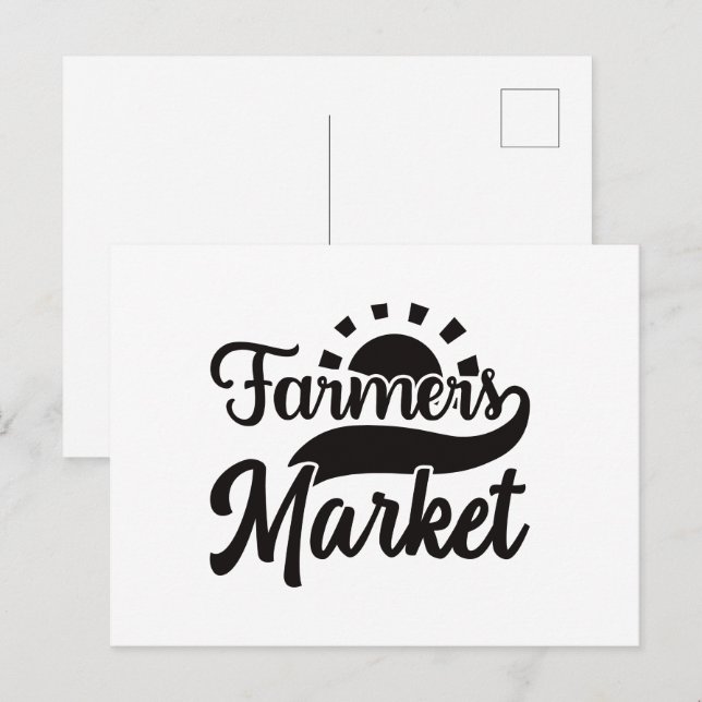 Rolig word art för bondens marknad  vykort (Fram/baksida)