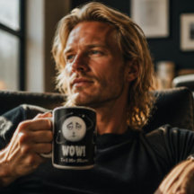 Rolig "Wow" månansikte kaffemug