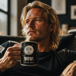 Rolig "Wow" månansikte kaffemug Två-Tonad Mugg