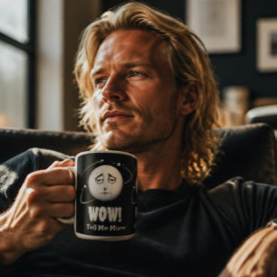 Rolig "Wow" månansikte kaffemug Två-Tonad Mugg