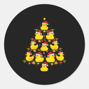 Rolig Xmas Belysning Tomte Hatt Gummi Anka Jul Runt Klistermärke