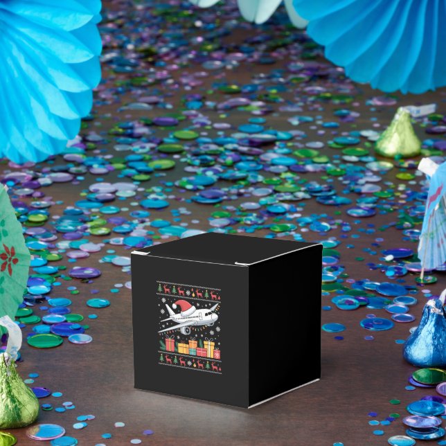 Rolig Xmas Belysning Träd Tomte Ful Flygplan  Presentaskar (Part)