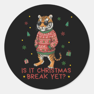 Rolig Xmas-helg Är det jullov Tiger Te Runt Klistermärke