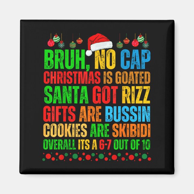 Rolig Xmas Skol Generation Alpha Gen A Slang Jul Magnet (Framsidan)