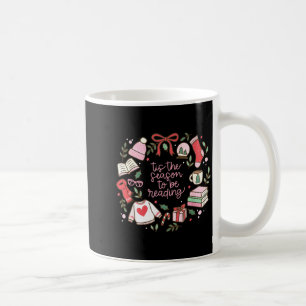 Rolig Xmas Tis Är Säsongen Att Läsa Böcker Pyjamas Kaffemugg