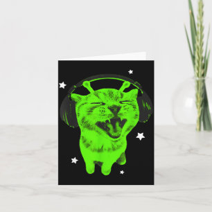 Rolig Y2k Alien Katt Meme Retro Dum Kat Vintage S Kort