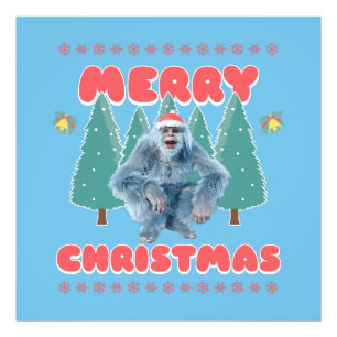 Rolig Yeti - God Jul Fototryck