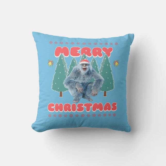 Rolig Yeti - God Jul Kudde (Framsida)