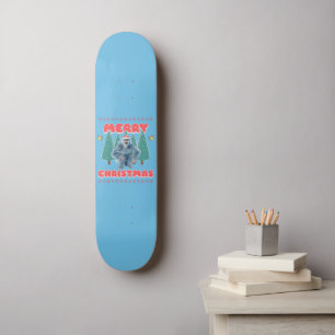 Rolig Yeti - God Jul Mini Skateboard Bräda 18,5 Cm