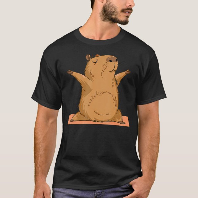 Rolig Yoga Capybara Tröja Capy Älskare Män Kvinnor (Framsida)
