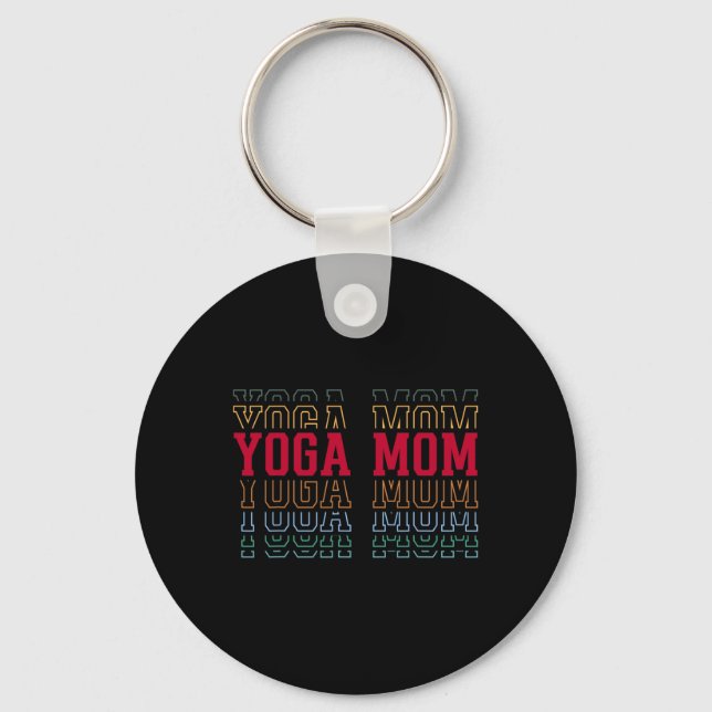Rolig Yoga-Mamma Lagertext Mor Mama Tränare  Nyckelring (Framsida)