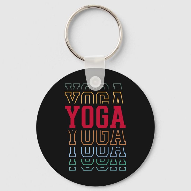 Rolig Yoga Text Lager Instruktör Coach _1  Nyckelring (Framsida)