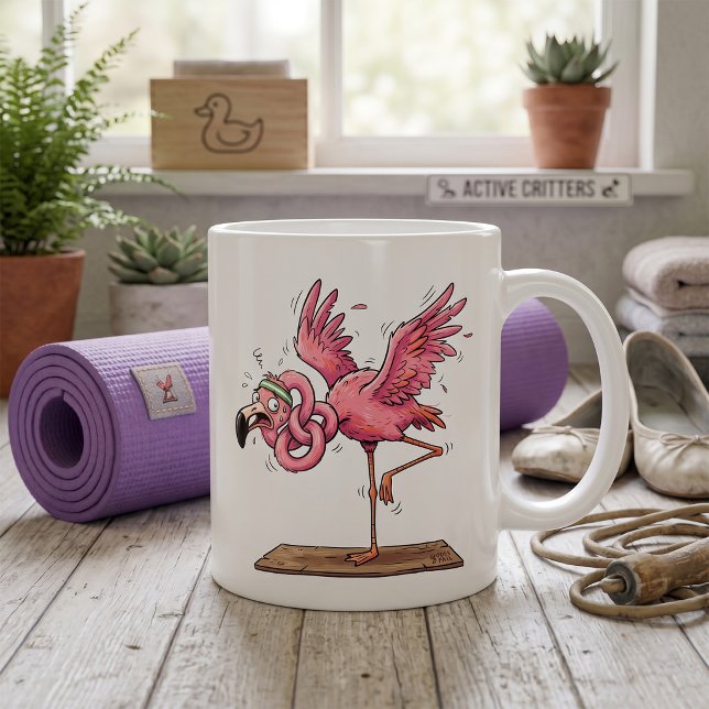 Rolig yogafal med flamingo kaffemugg (Skapare uppladdad)