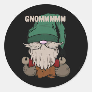 Rolig yogagnom Gnommmmm yogadesign lotusposition M Runt Klistermärke