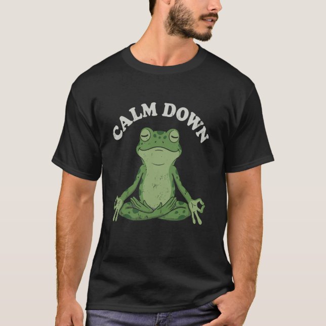Rolig Yogagroda T Shirt (Framsida)