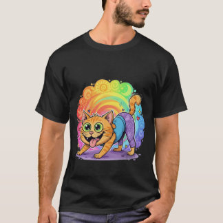Rolig yogakatt t-shirt – söt present till djurägar