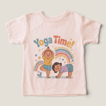 Rolig yogaställning aktiv lek barn t-shirt