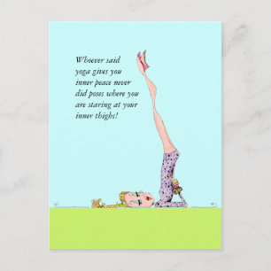 Rolig yogavykort med rolig yogahumor! meddelande vykort