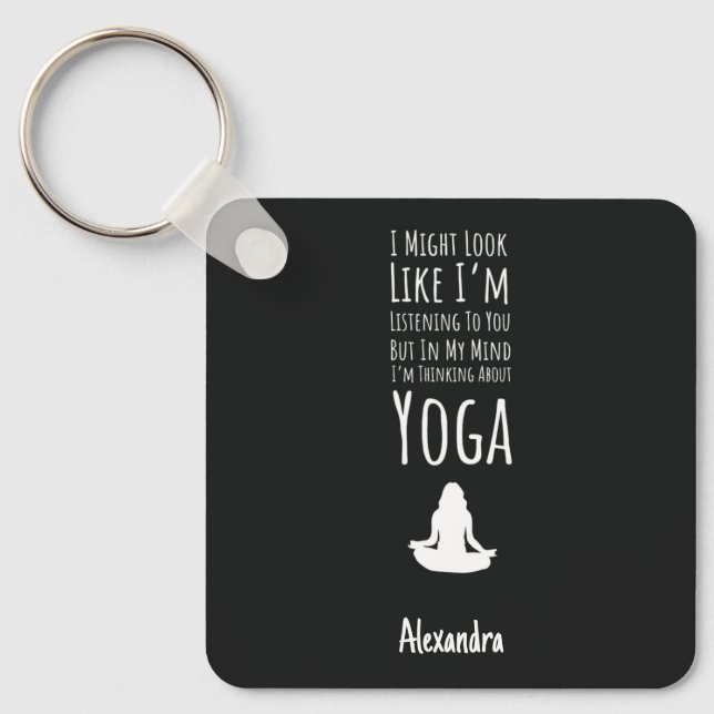Rolig yoginyckelring Humor Anpassade Yoga Present  Nyckelring (Framsida)