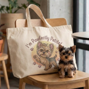 Rolig Yorkshire Terrier Söt Yorkie Valp Hund Kärle Jumbo Tygkasse