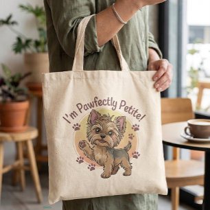 Rolig Yorkshire Terrier Söt Yorkie Valp Hund Kärle Tygkasse