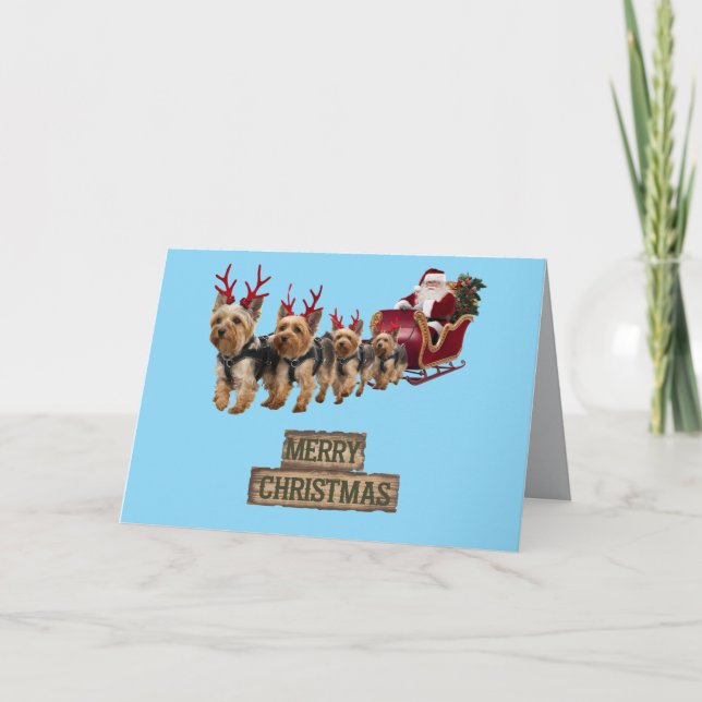 Rolig Yorkshirejulkort jul Meddelande (Framsida)