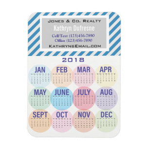 Rolig & yrkesmässig kalender för affär 2018 magnet