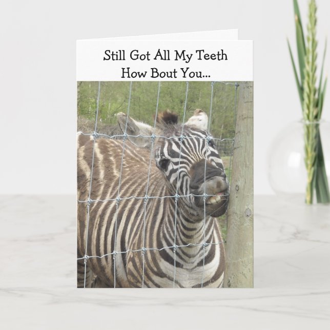 Rolig Zebra Födelsedag Kort (Framsida)